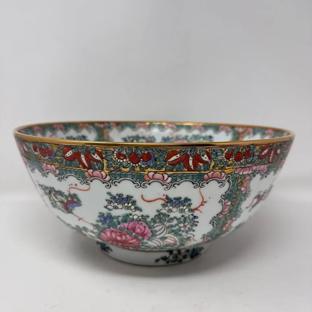 Vintage Large Chinoiserie Rose Medallion 10